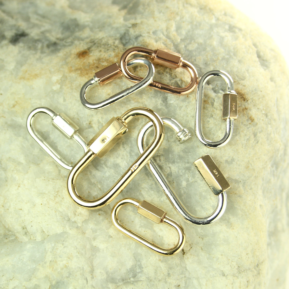 29 mm 14 Karat Gold Quick Link Miniature Lock - Carabiner – Rock Climbing  Jewelry