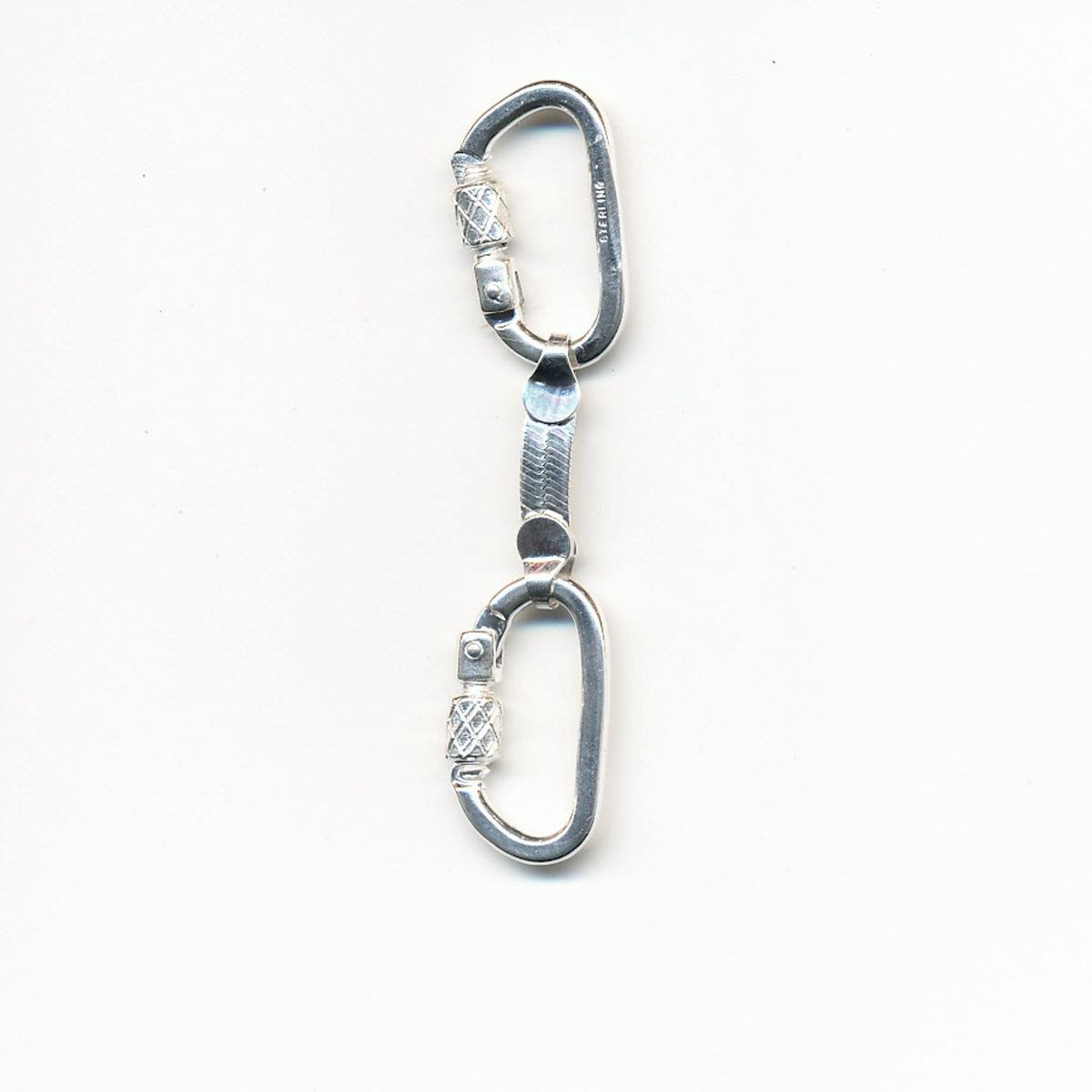 Carabiner Rock Climbing Clip Gear 925 Solid Sterling Silver Charm Karabiner