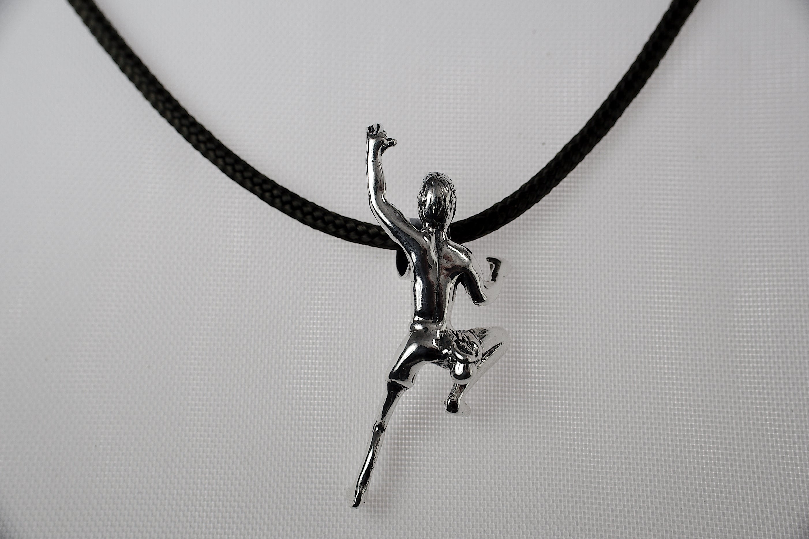 Climbing Guy Pendant in Sterling Silver on sale - PND-320-S-OX